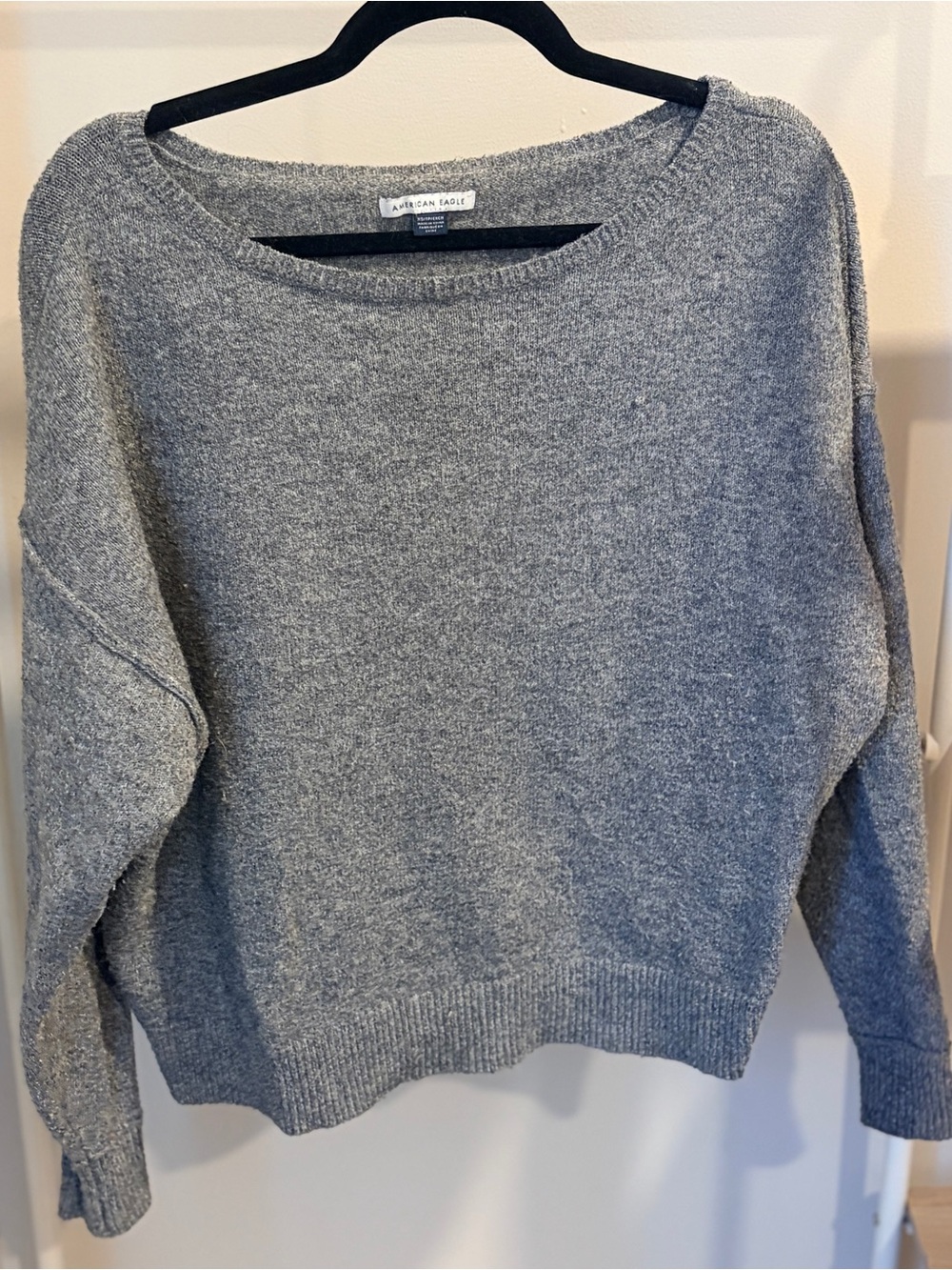 American Eagle Outfitters Gray Scoopneck Cozy Knit Sweater